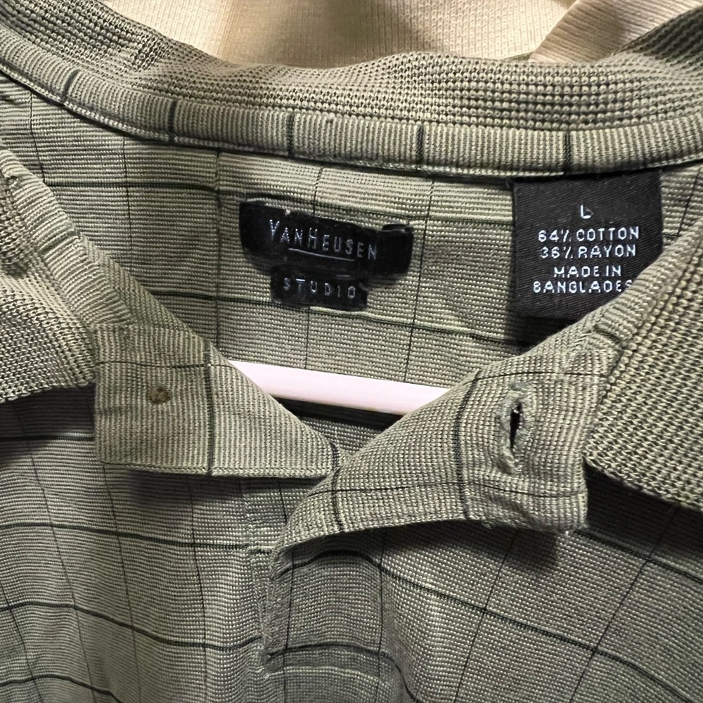 Van Heusen Green Plaid Shirt